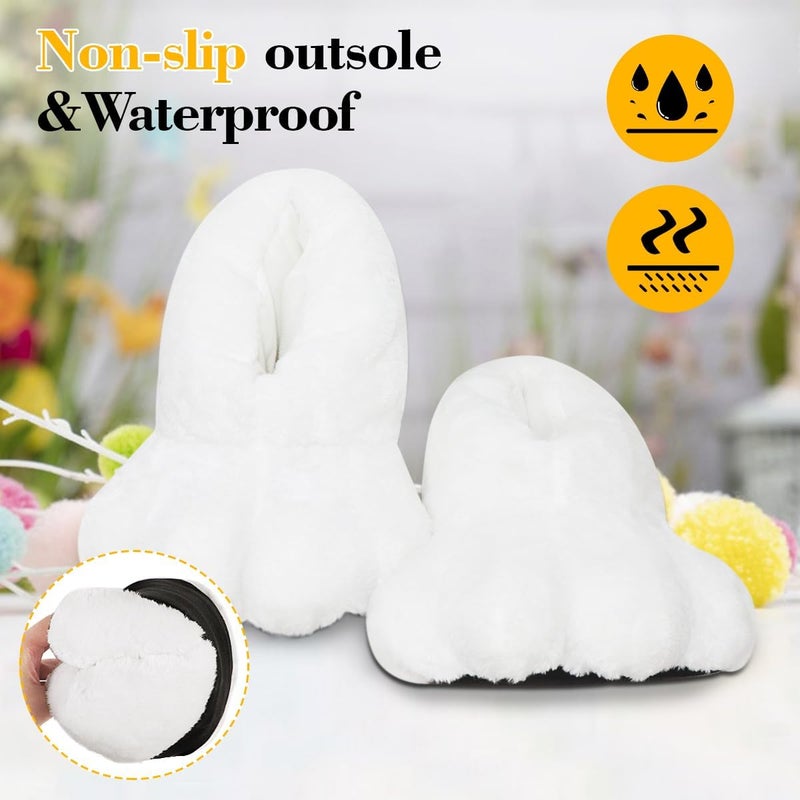 seewavom Halloween Bunny Shoes Womens Rabbits Shoes White Costume Bunny Slippers Womens Easter Gifts - Image 2